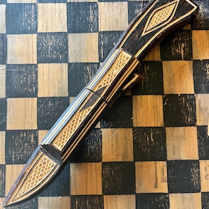 Vintage Hand Carved Wood knife and Sheath