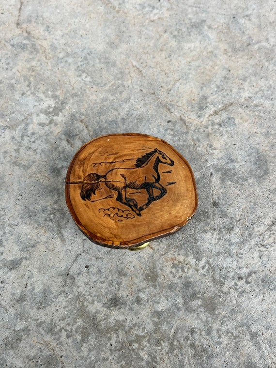 Wood Horse Belt Buckle