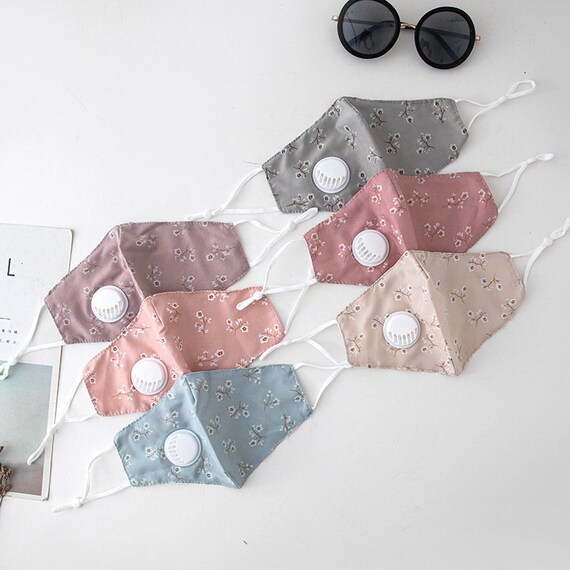 Womens Ladies Face Mask Adjustable Cotton Fabric W/ Filter Etsy Denmark