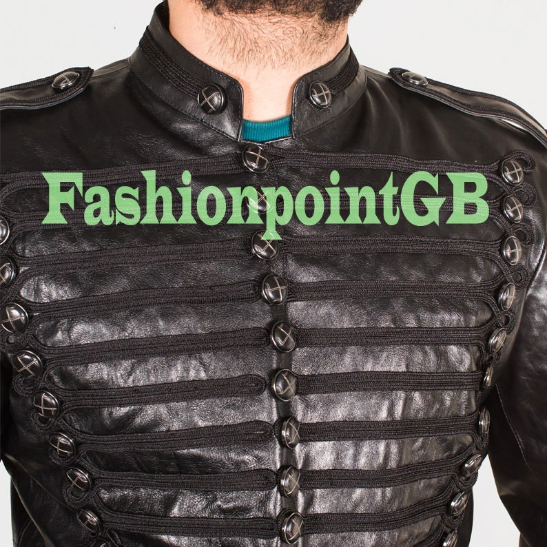 Mens Leather Hussar Jacket Steampunk Military Uniforms Etsy