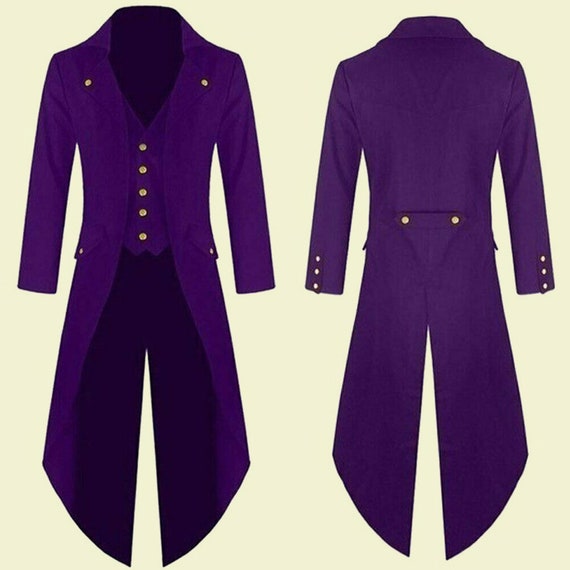 New Gothic Purple Menwomen Long Jacket 