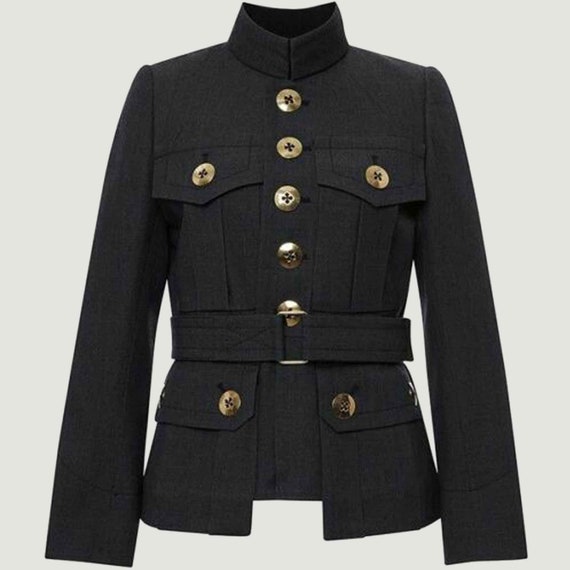 Delegar Aviación Explicación Abrigo militar gótico negro para mujer abrigo militar de moda - Etsy México Delegar Aviación Explicación Abrigo militar gótico negro para mujer abrigo militar de moda - Etsy México