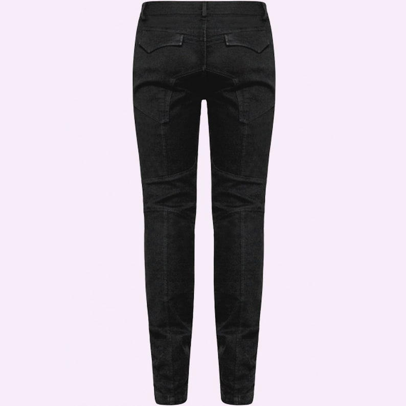 Mens Black Gothic Punk Cowboy Trousers,Mens Fashion Gothic Pants