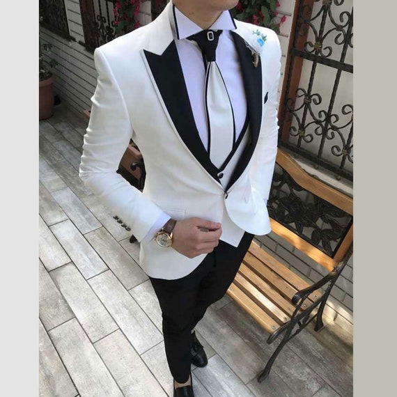 Mens 3 Piece Suit Wedding Groom Wear Slim Fit Coat Pant Suit | Etsy