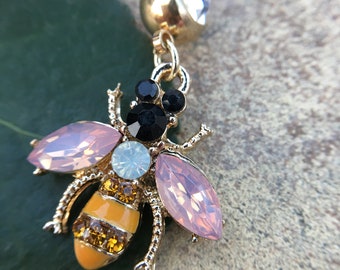 Bee Belly Ring, Belly bar,Navel Piercing Ring,Gift for her,Belly Button Ring, Body Jewelry