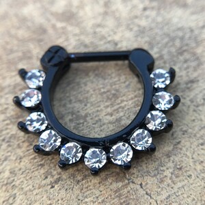 Surgical steel, septum piercing, Septum Ring,Daith Jewelry,Septum Clicker, 5/16&#39;&#39; 8mm clicker 16g
