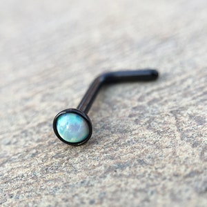 18G L En forme de goujon de nez opale, anneau de nez. Bijoux de nez, piercing de nez