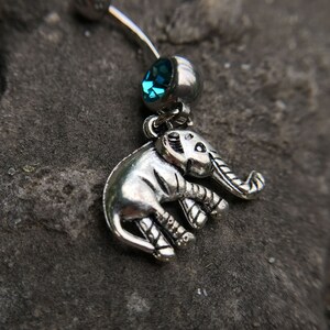 Lovely Elephant Belly Ring, Belly bar,Navel Piercing Ring,Gift for her,Belly Button Ring, Body Jewelry