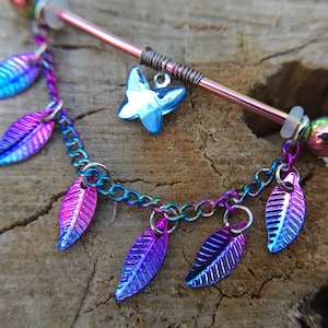 14g Mariposa de acero quirúrgico Barra industrial, joyería perforante, barra industrial