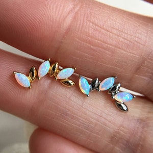 16G  Flower bud Ear Piercing, Helix, Tragus, Cartilage Piercing, External Thread Ball End, Labret, 316LStainless Steel, 6mm bar