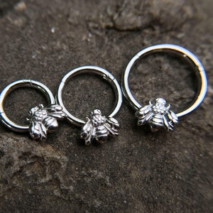 Honey Bee Clicker Hoop Ring, Knorpelring, Knorpelreifen, Knorpelreifen, zierlicher Knorpelring, kleine Knorpelring, 6mm,8mm,10mm
