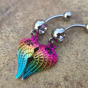 Best Friends  Belly Ring, Belly bar,Navel Piercing Ring,Gift for her,Belly Button Ring, Body Jewelry