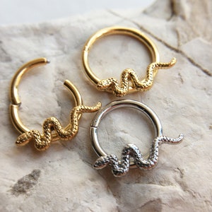 Snake Clicker Hoop Ring,cartilage ring,cartilage hoop,cartilage hoop,dainty cartilage ring, tiny cartilage ring,8mm,