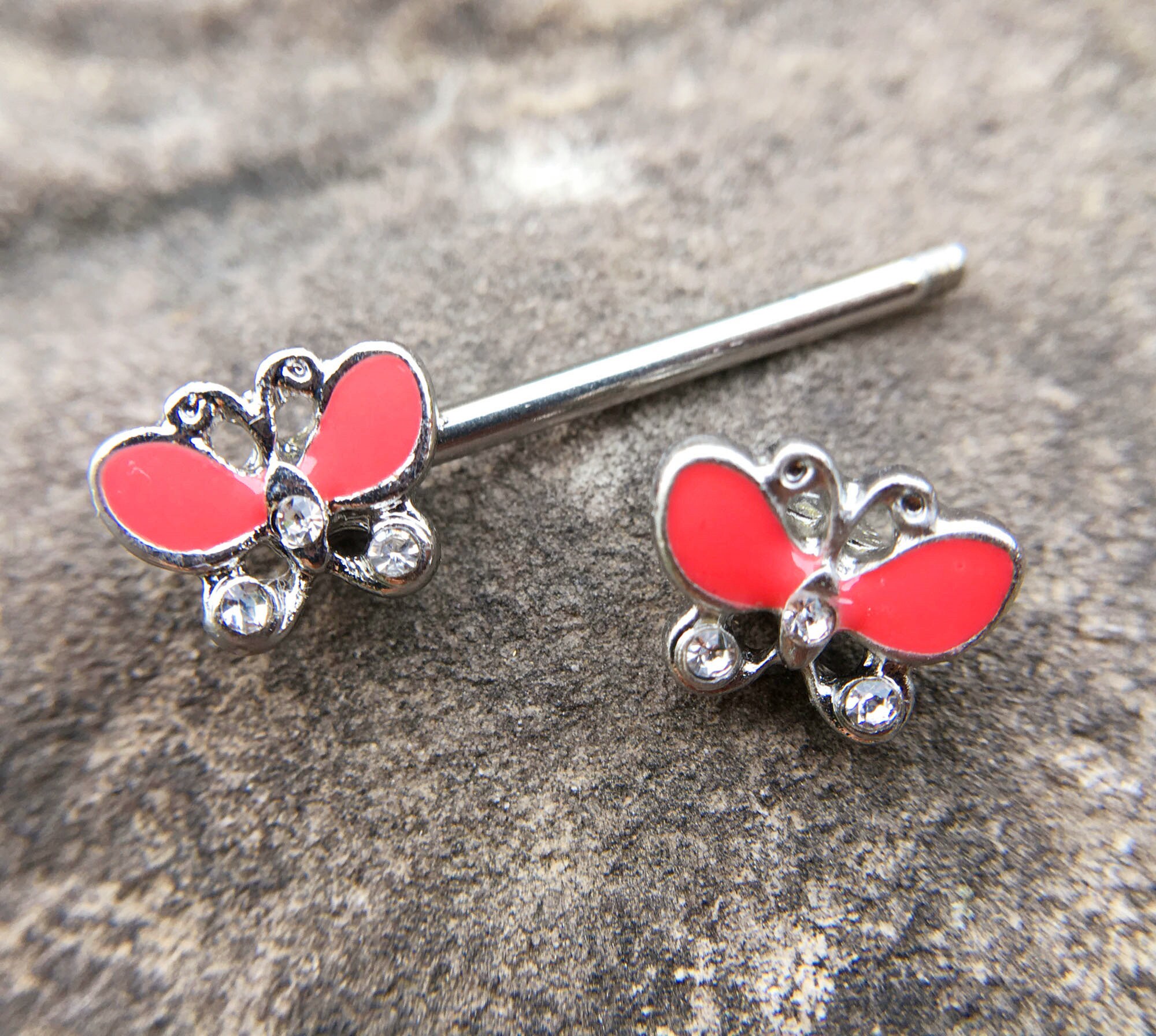 butterfly nipple rings