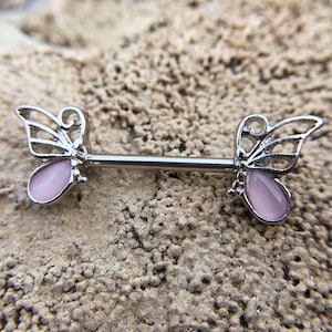 Lovely Butterfly Nipple Rings 316L Stainless Steel Barbell,Nipple Ring,Butterfly Nipple Bar