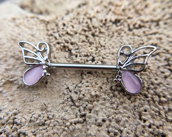 Lovely Butterfly Nipple Rings 316L Stainless Steel Barbell,Nipple Ring,Butterfly Nipple Bar