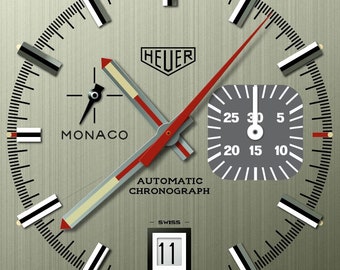 TAG Heuer Monaco Automatic Chronograph (.ai) Illustrator File