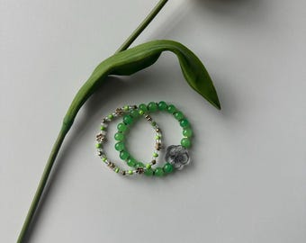beaded bracelet stack