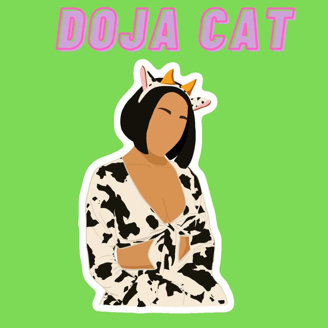 Iconic Rapper Doja Cat Hit Song Moo As A Waterproof Sticker Etsy