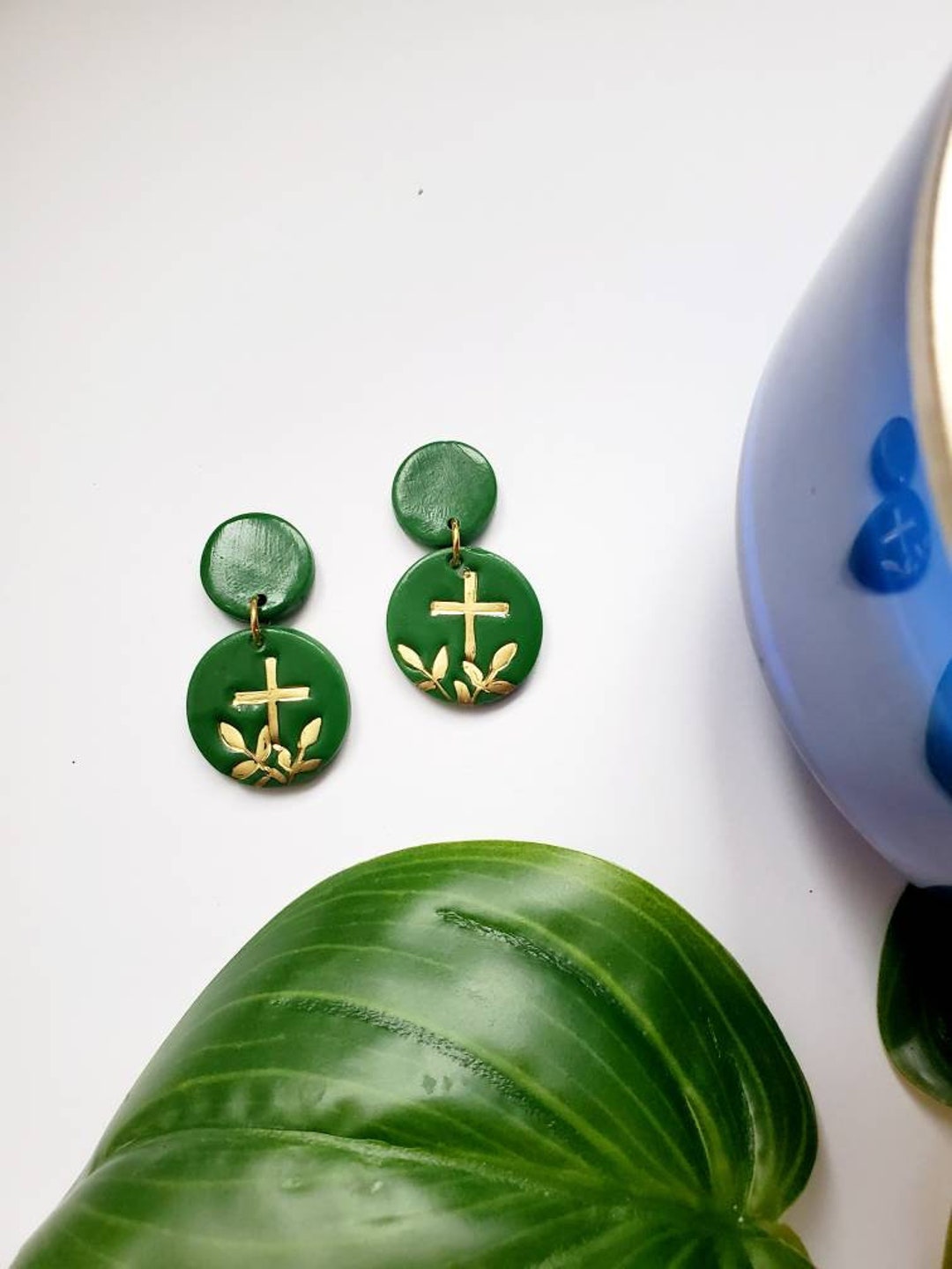 Clay Earrings, Liturgical Earrings, Clergy Earrings, Christian Earrings
