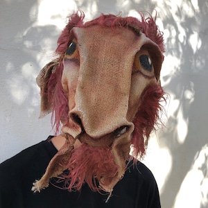 Goat Sheep Mask - Creepy Animal Mask - Custom Costume Mask - Party Animal Mask - Fantasy Animal Mask - Sheep Mask - Goat Mask - Horned Mask