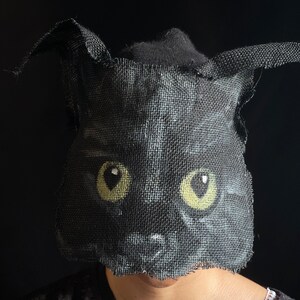 Furry Black Cat Mask