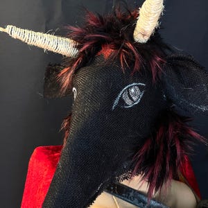 Goat Mask, Adult Halloween Costume - Handmade Horror Props, Custom Photo and Video Monster Mask