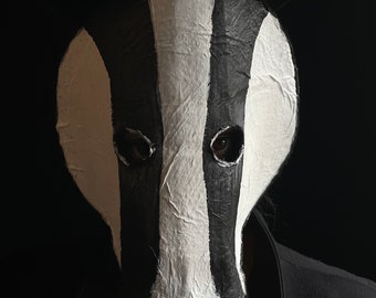 Badger Mask - Animal Masquerade Mask - Fantasy, Role Play, Cosplay Props - Wind in the Willows Mask - Costume Mask