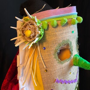 Handmade Cajun Mardi Gras Mask: Burlap Carnival Costume