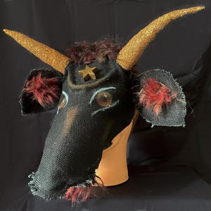 Goat Nightmare Mask: Handmade Burlap Costume Prop