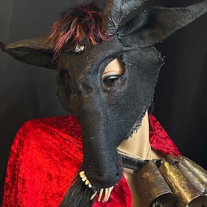 Handmade Devil Goat Mask: Horror Photo Prop, Halloween Costume