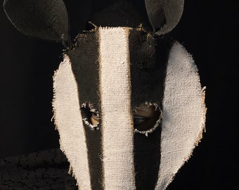 Badger Mask - Animal Masquerade Mask - Fantasy, Role Play, Cosplay Props - Wind in the Willows Costume Mask