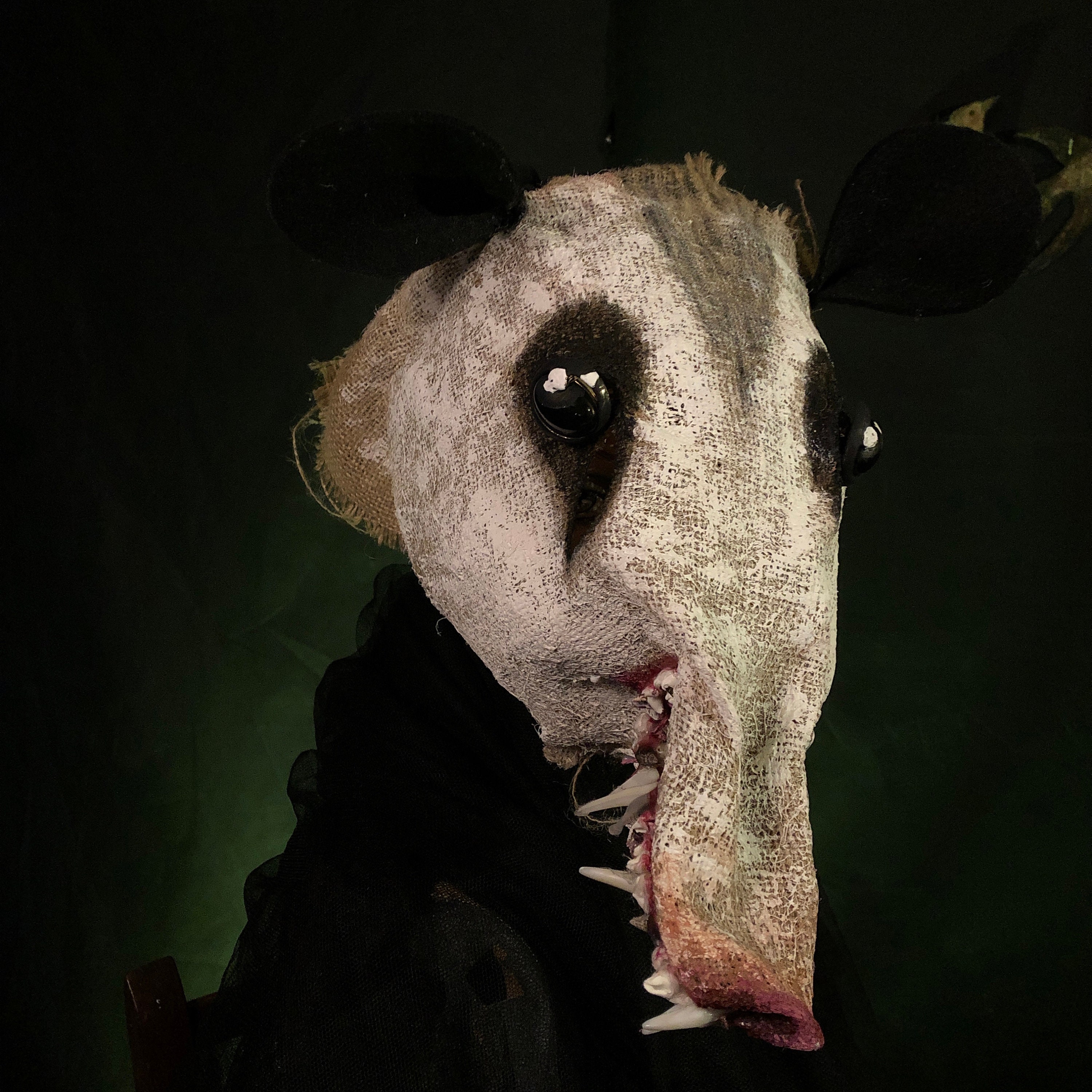 Opossum Onesie Pajamas For Adults - Roadkill Halloween Costume With Tire Tracks & X Eyes, Unisex Animal Cosplay