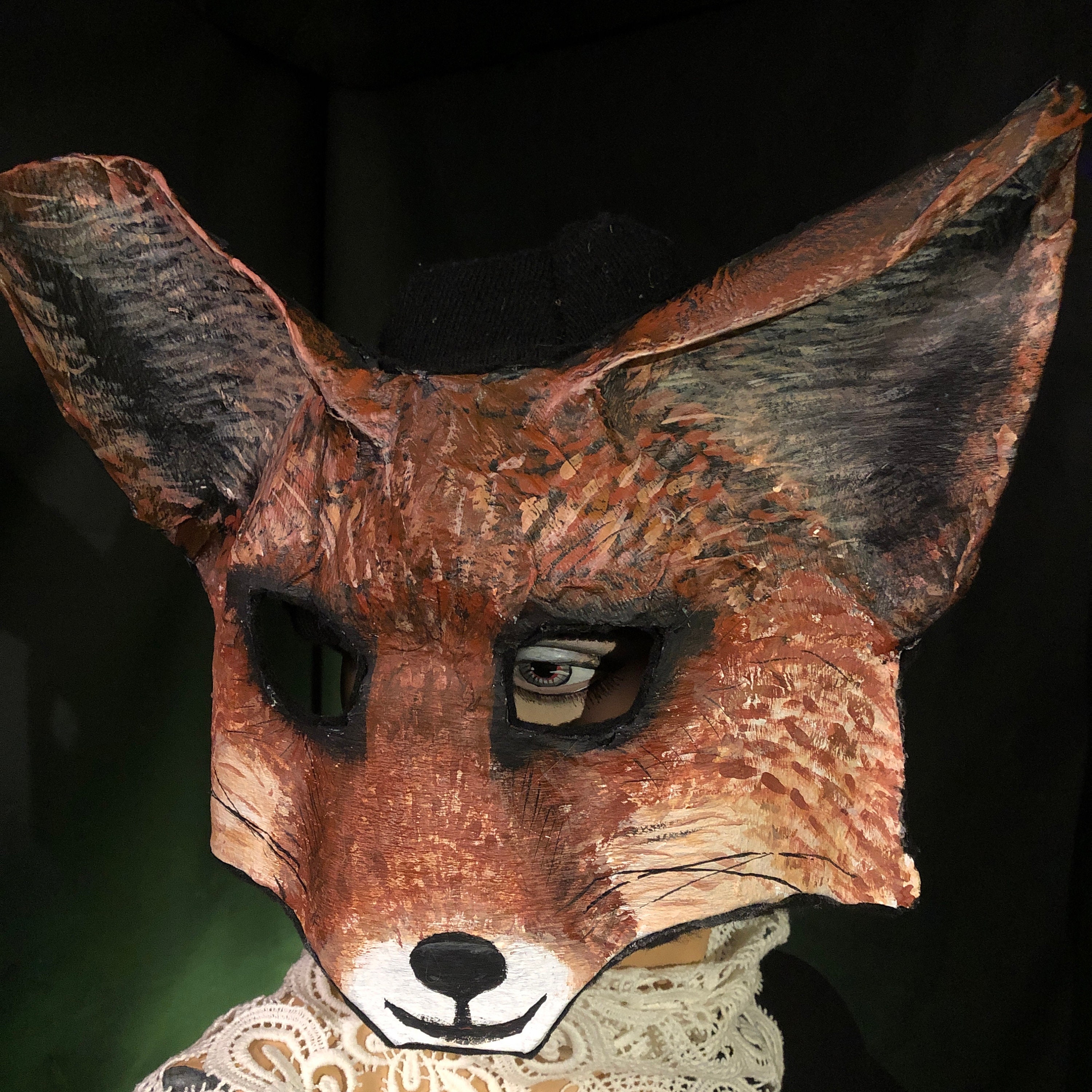 Kitsune Fox Mask Papiermâché Adult Halloween Costumes for Etsy