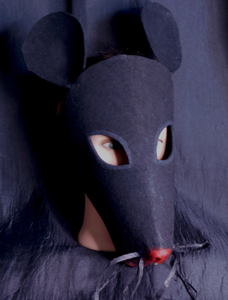 Creepy Cute Black Rat Mask Adult Halloween, Masquerade, Cosplay Costume ...