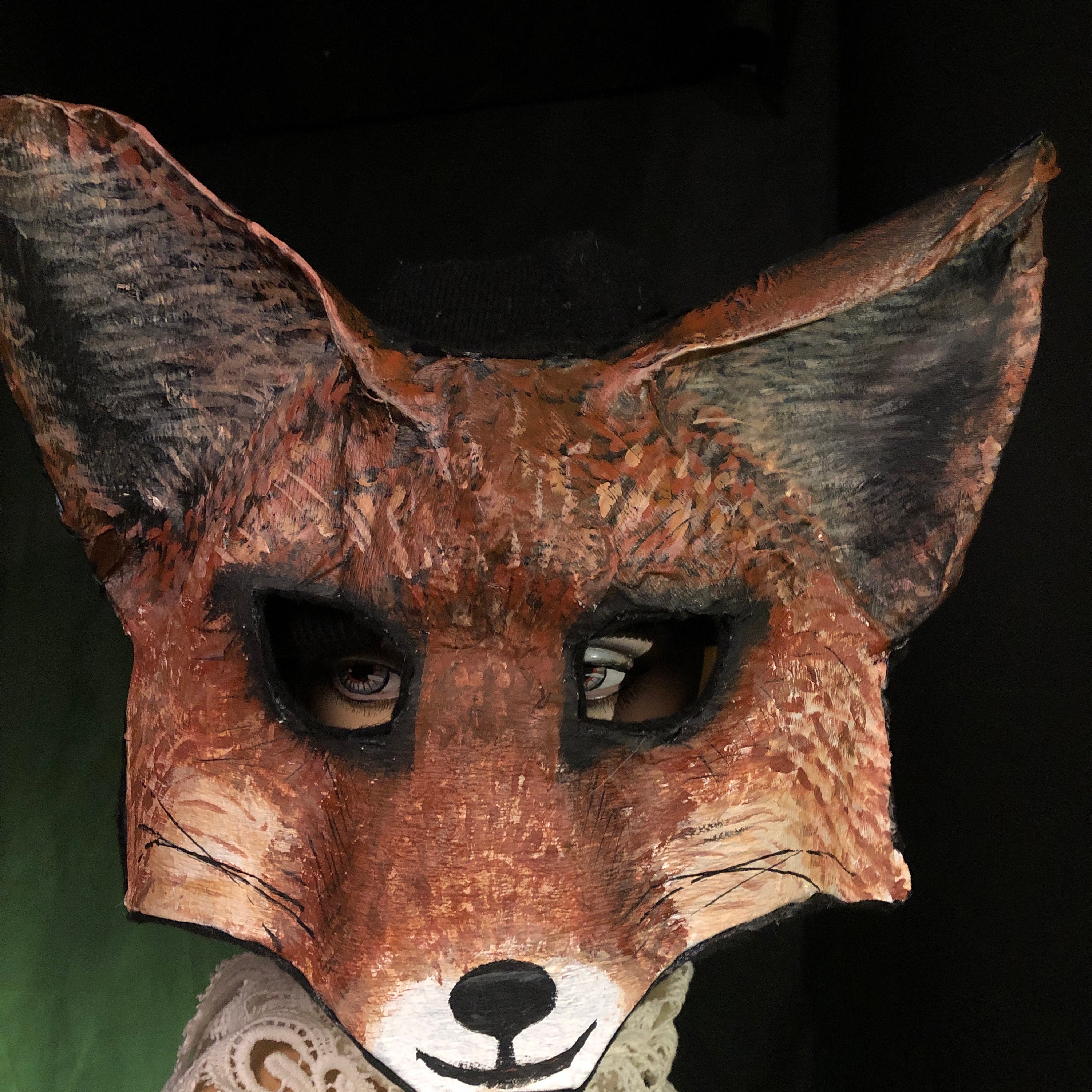 Kitsune Fox Mask Papiermâché Adult Halloween Costumes for Etsy