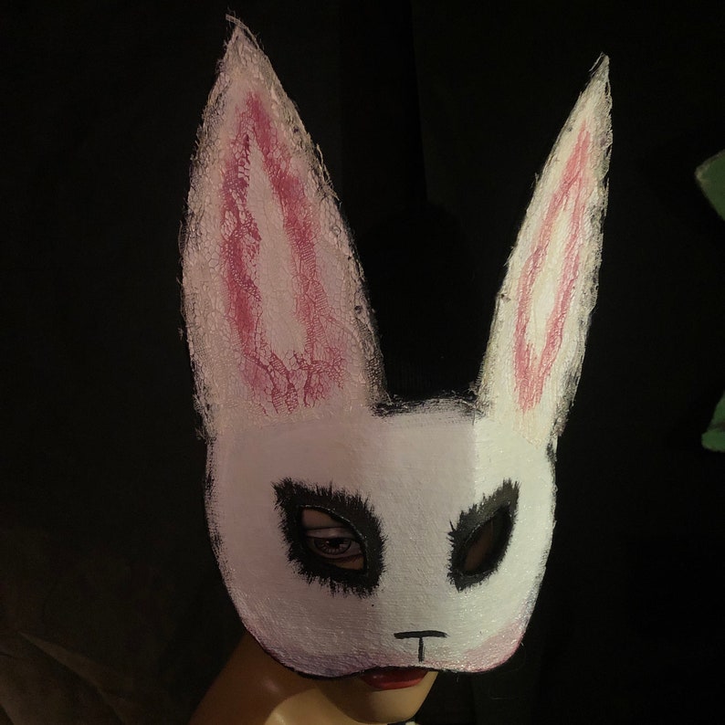 Scary White Rabbit Masquerade Mask Creepy Bunny Adult - Etsy
