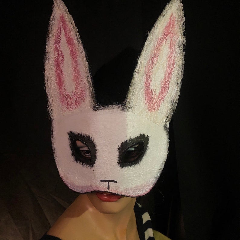 Scary White Rabbit Masquerade Mask Creepy Bunny Adult - Etsy