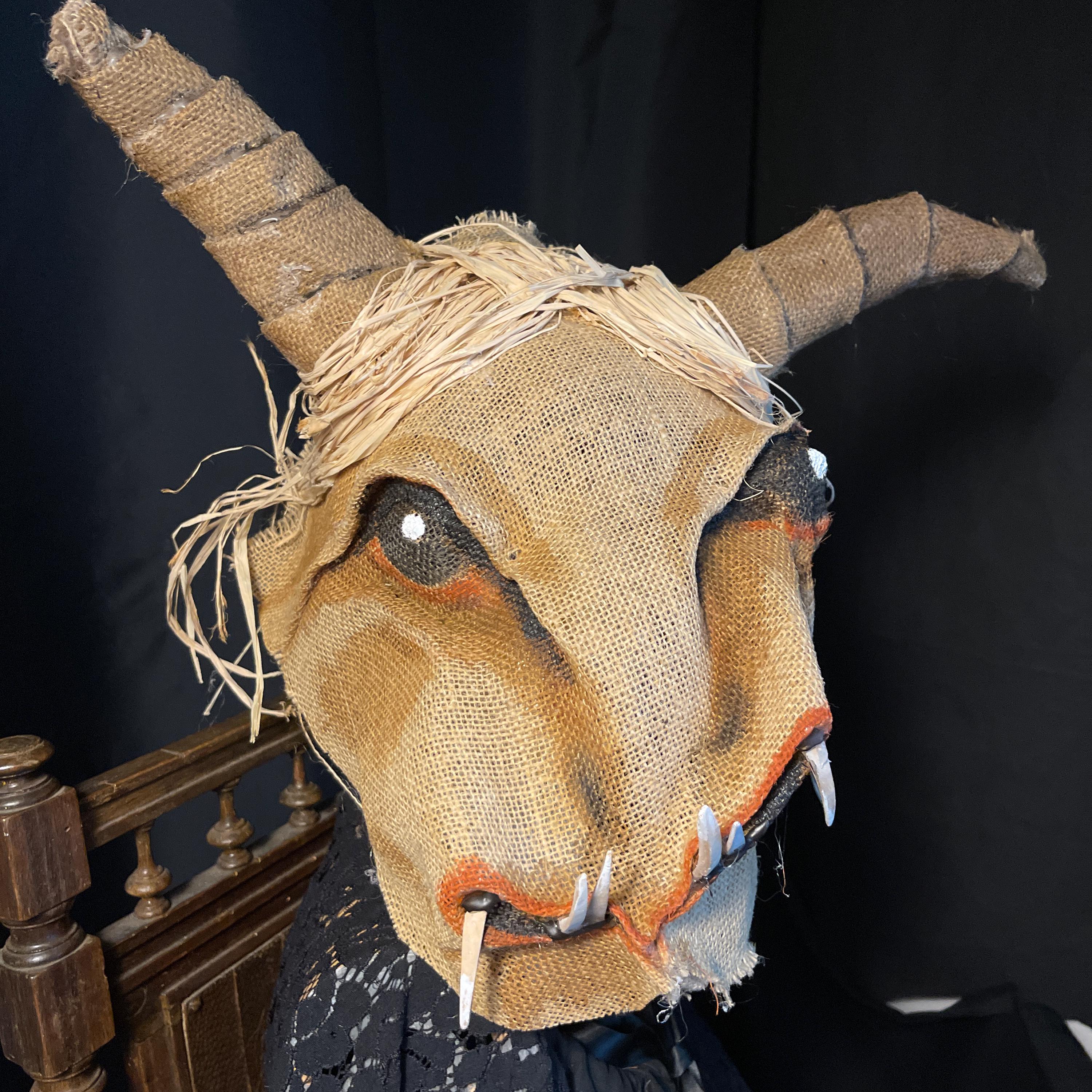 Monster Mask - Halloween Costume - Handmade Custom Props - Horned