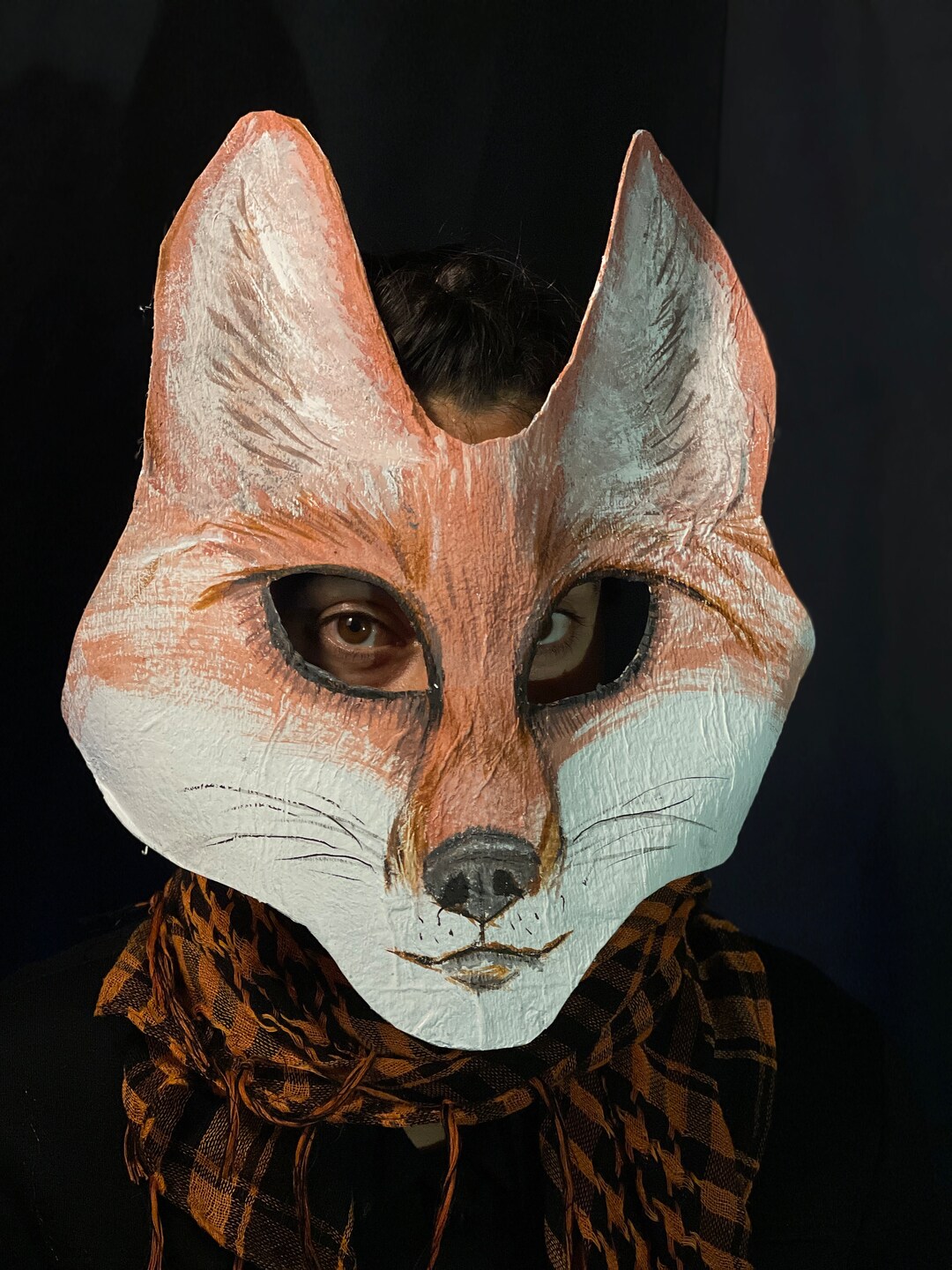 Kitsune Fox Mask Papiermâché Adult Halloween Costumes for Etsy