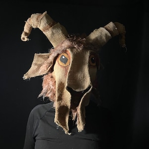 Big Horn Sheep Mask - Party Animal Mask - Custom Costume Mask - Fantasy Cosplay Mask - Sheep Mask - Goat Mask