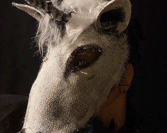 Scary Unicorn Masks - Mari Lwyd Mask - Horse Skull Mask