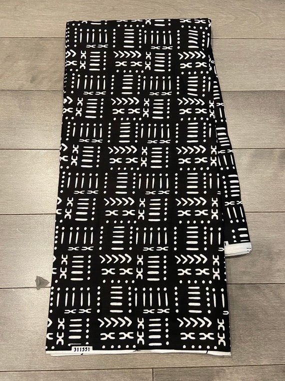 Black and White African Fabric | Chitenge | African Fabric| sold per yard