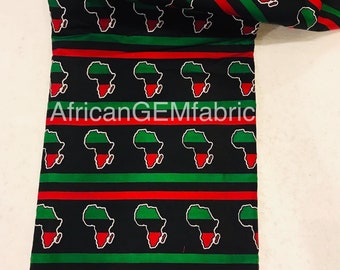 African Map | Pan Africa | African fabric | Sold per yard