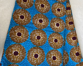 Wrap Chitenge bleu-marron | Écharpe de portage Papu | Petit | Moyenne | Grande | Très grand | Grande taille