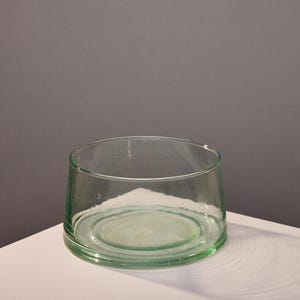 Handmade Recycled Glass Salad Bowl: Tall Serving Dish