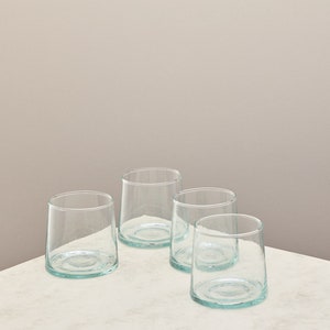 Low Glass Set - Handmade Recycled Drinking Glass - Set of 4 - 190ml