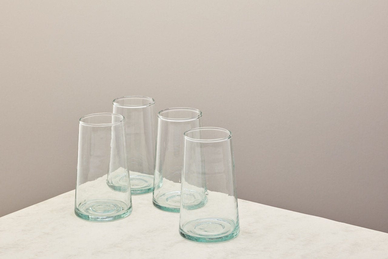 Highball Set - Handmade Recycled Drinking Glass - Set of 4 - 330ml
