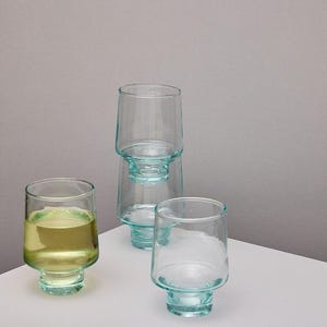 Tall Wine Glass Set - Handmade Recycled Drinking Glass
