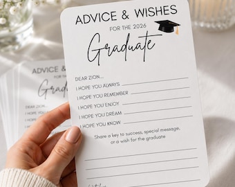 12 tarjetas hechas a mano con deseos y consejos para la fiesta de graduación / Palabras de sabiduría / Regalo de graduación / Decoración para la fiesta de graduación
